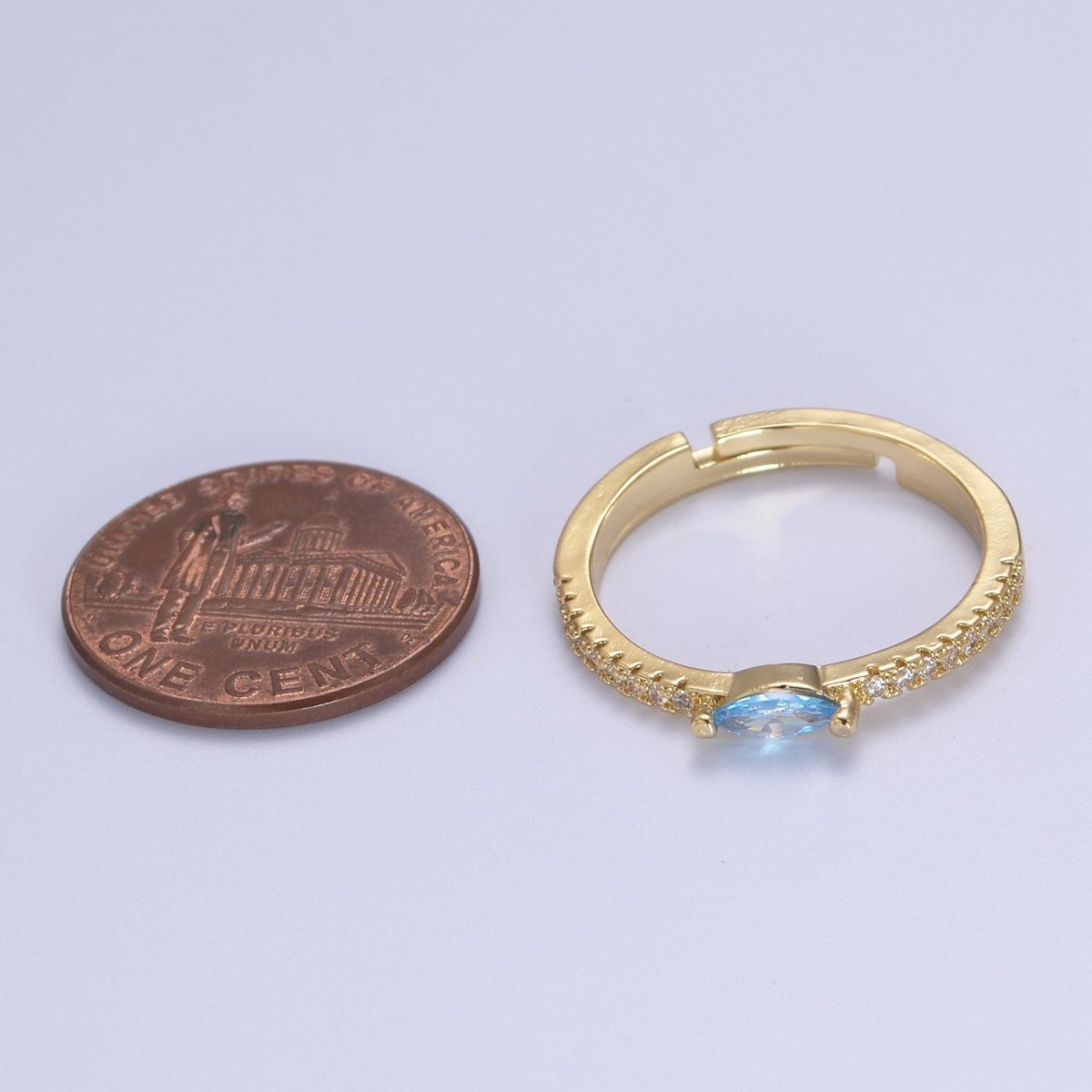 Dainty Ring, Gold Minimalist Ring, Stacking Ring, Green Purple Aqua CZ Diamond Gold Thin Ring, Gift for Her U-365, U-367