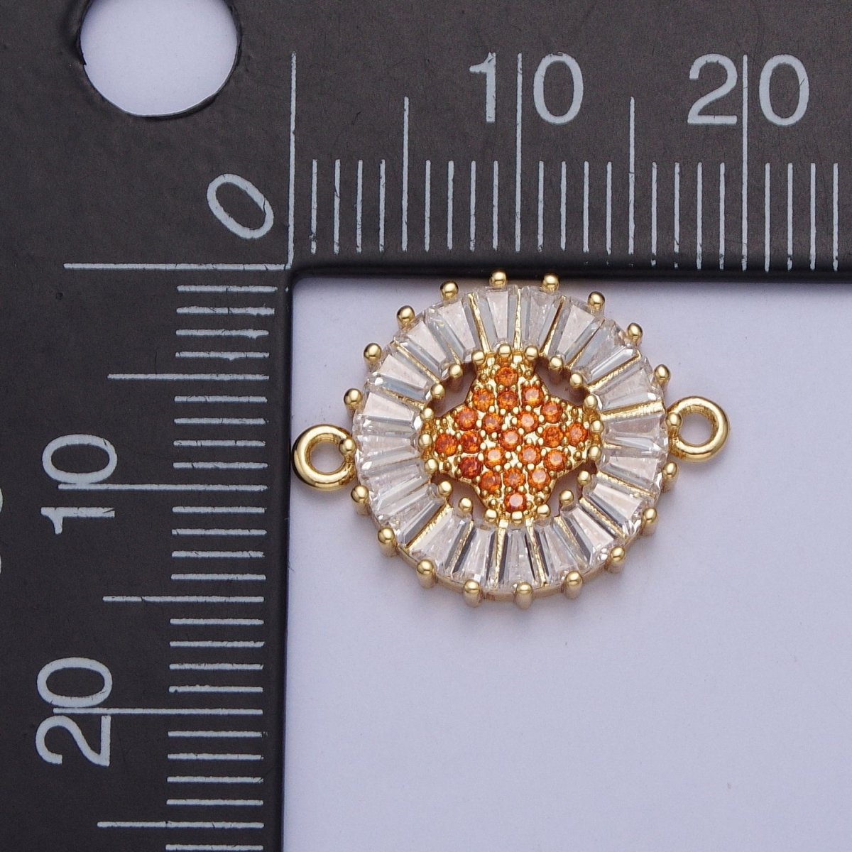 Dainty Round CZ Clover Gold Filled Charm Connector Clear Baguette Link Connector for Bracelet Necklace Supply F-322 F-356 F-417 F-437 F-464 F-483