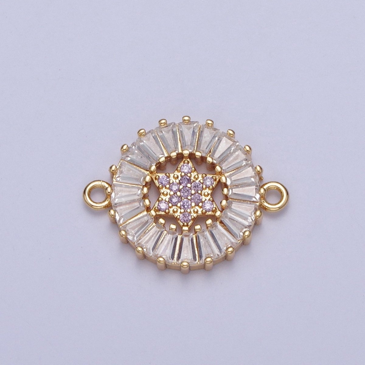 Dainty Round CZ Star Gold Filled Charm Connector Clear Baguette Link Connector for Bracelet Necklace Supply F-073 F-082 F-084 F-101 F-134