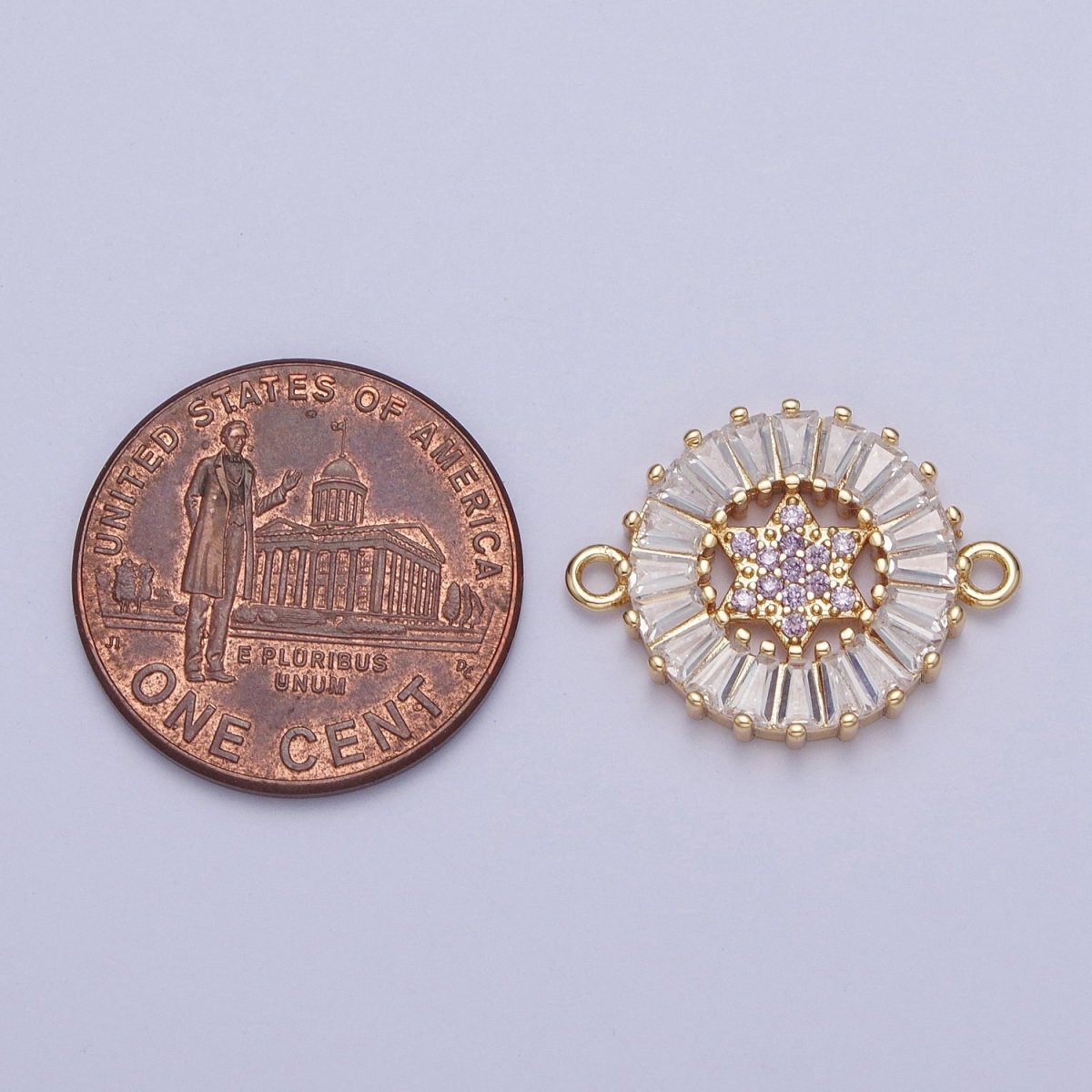 Dainty Round CZ Star Gold Filled Charm Connector Clear Baguette Link Connector for Bracelet Necklace Supply F-073 F-082 F-084 F-101 F-134