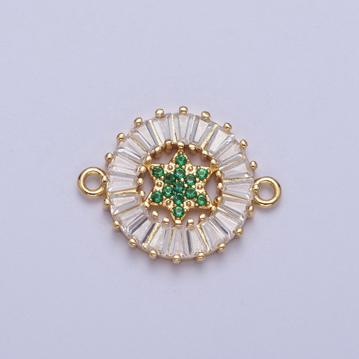 Dainty Round CZ Star Gold Filled Charm Connector Clear Baguette Link Connector for Bracelet Necklace Supply F-073 F-082 F-084 F-101 F-134