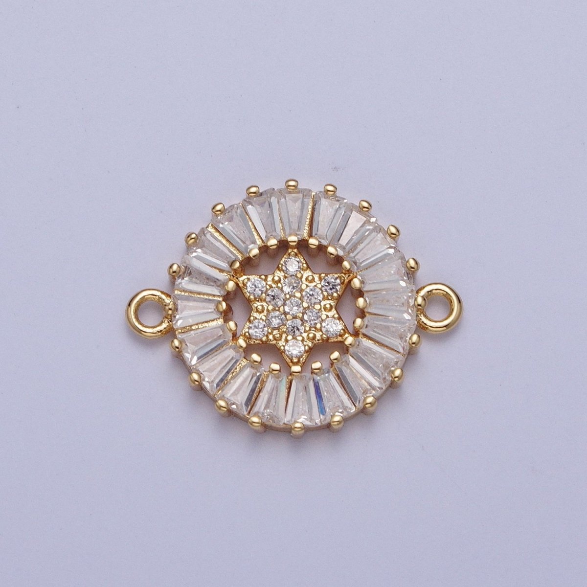 Dainty Round CZ Star Gold Filled Charm Connector Clear Baguette Link Connector for Bracelet Necklace Supply F-073 F-082 F-084 F-101 F-134