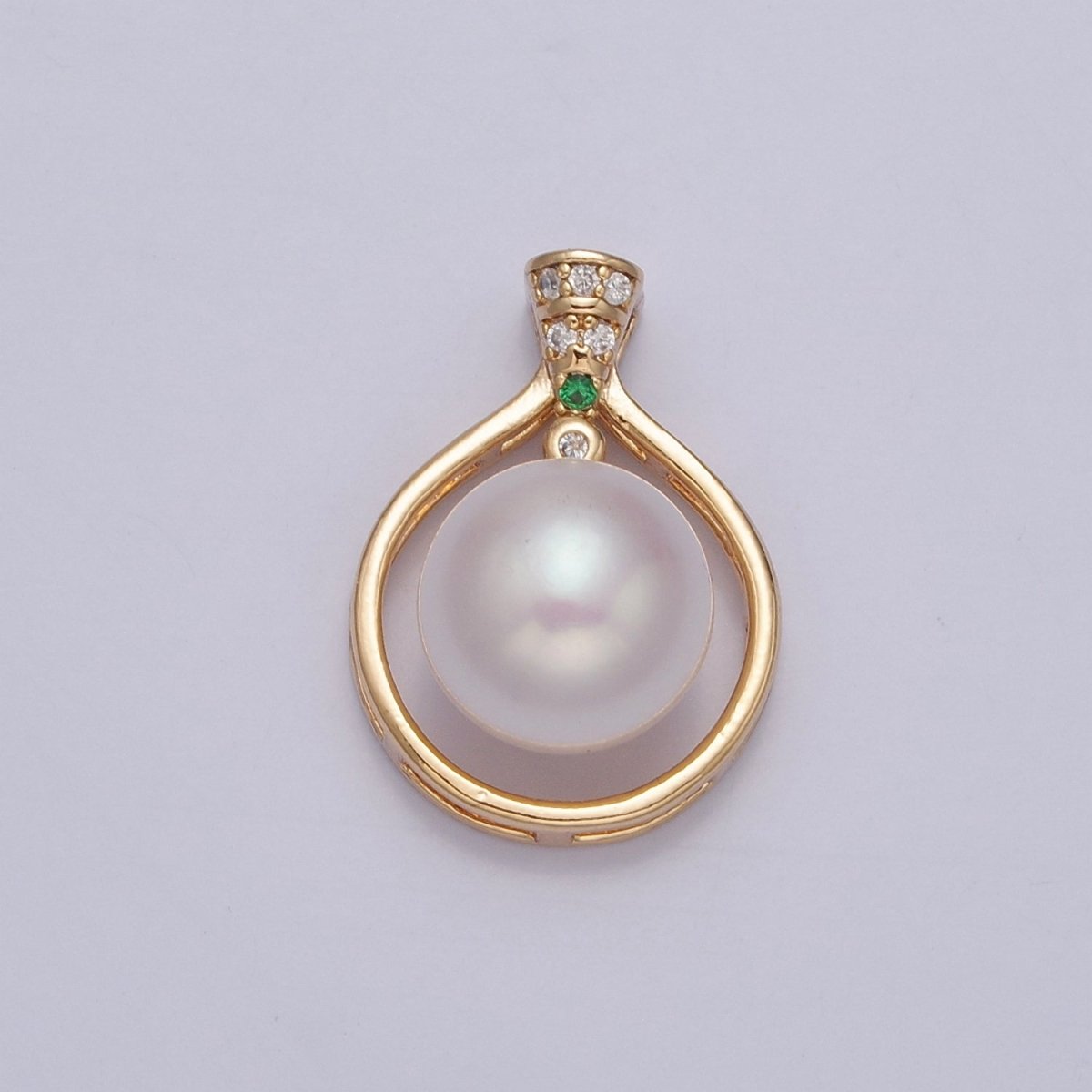 Dainty Round Genuine Shell Pearl Pendant Minimalist Bridal Wedding Jewelry I-028 - DLUXCA
