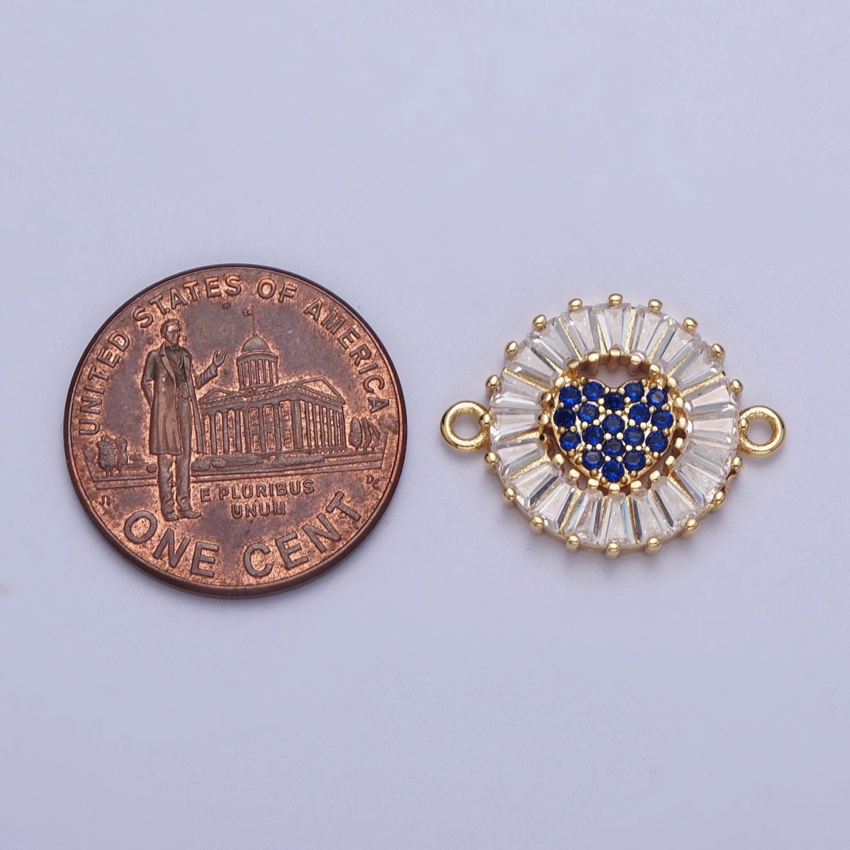 Dainty Round Heart Gold Filled Charm Connector Clear Baguette Link Connector for Bracelet Necklace Supply G-865~G-870