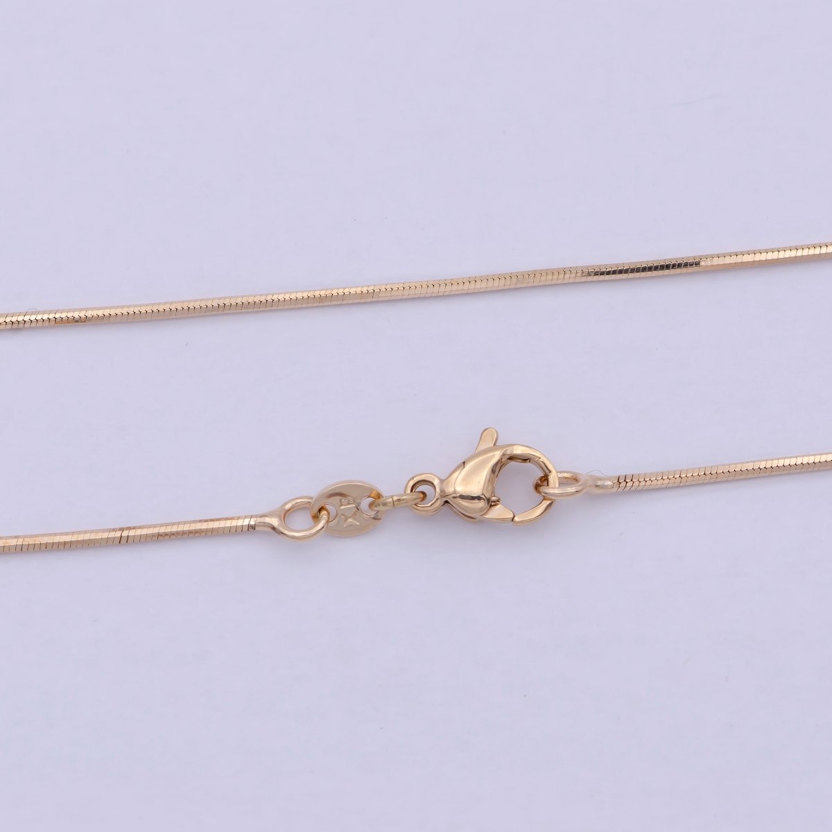 Dainty Round Snake Chain Herringbone Chain Necklace 17.5 Inch ready to wear | WA-800 Clearance Pricing - DLUXCA