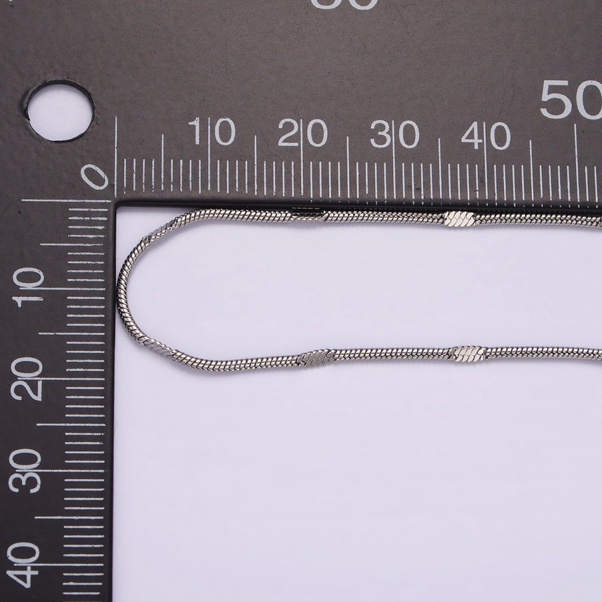 Dainty Round Snake Chain Necklace Stainless Steel 23.6 inch Necklace in Silver | WA-2408 - DLUXCA