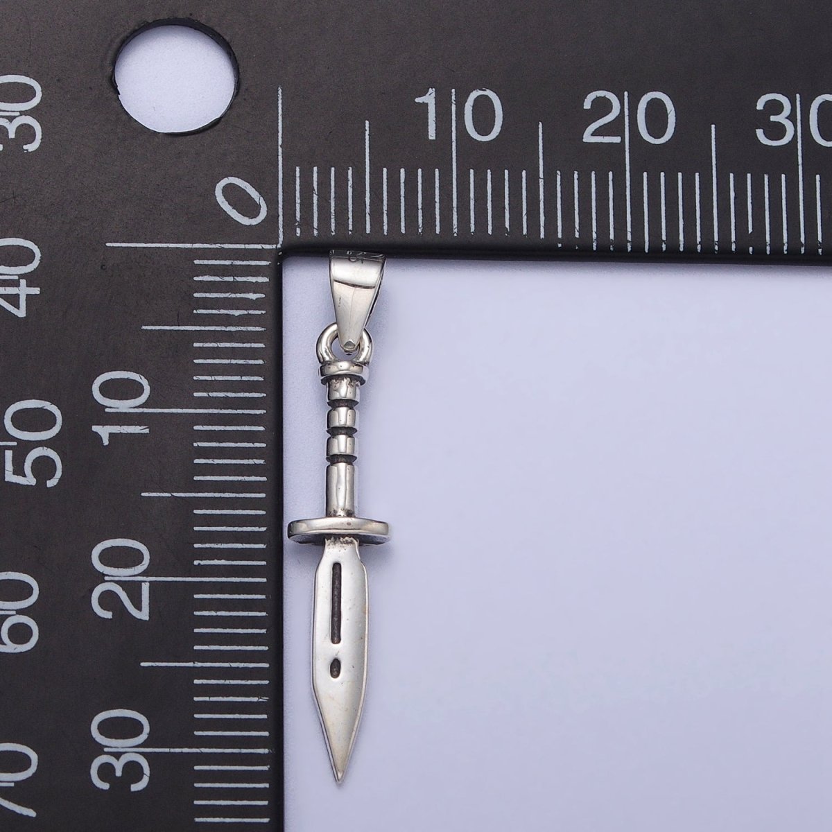 Dainty s925 Sterling Silver Sword Necklace Charm- Silver Dagger Charm necklace bracelet earring Supply for Women Men pendant Necklace SL-391 - DLUXCA