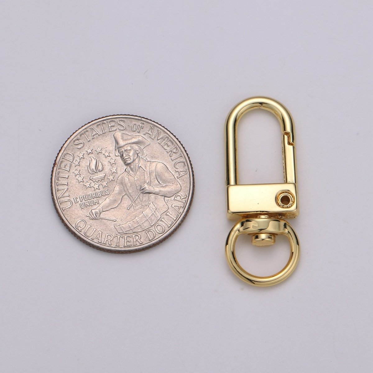 Dainty Self Closing Swivel Clasps - Triggerless - 33mm X 12mm - Real Gold Plated for Charm Lock Keychain Supply Component L-022 L-023