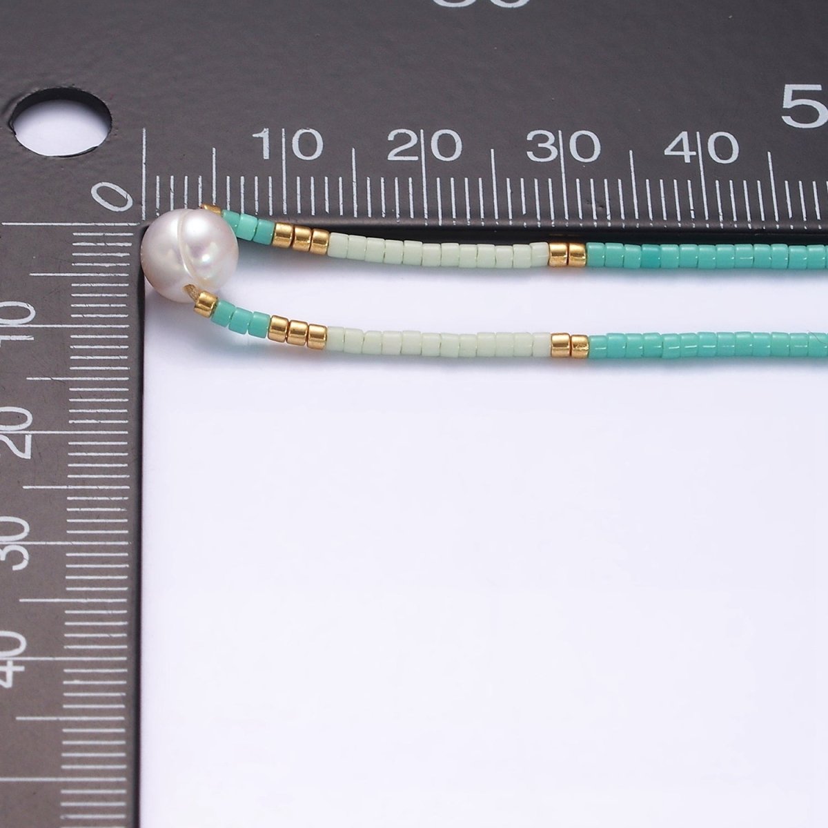 Dainty Shell Pearl Cord Bracelet with Turquoise Gold Cylinder Beaded Adjustable Bracelet | WA-2201 Clearance Pricing