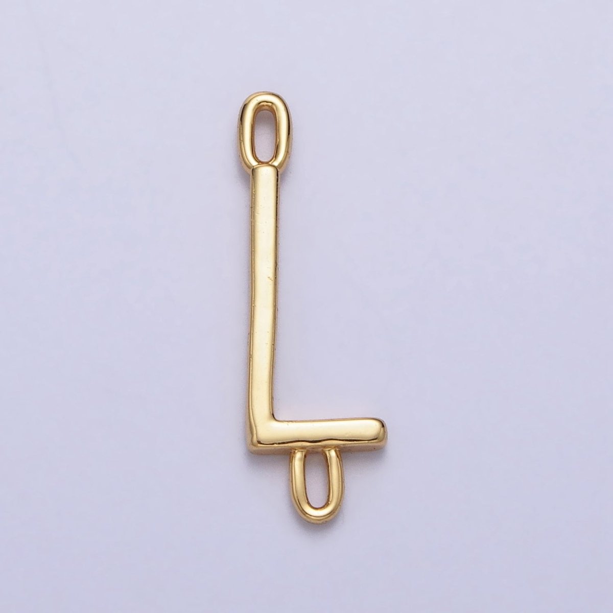 Dainty Sideway Initial Charm Connector Gold Letter Dainty Name Necklace Link Connector for Personalized Jewelry A-364-A-376