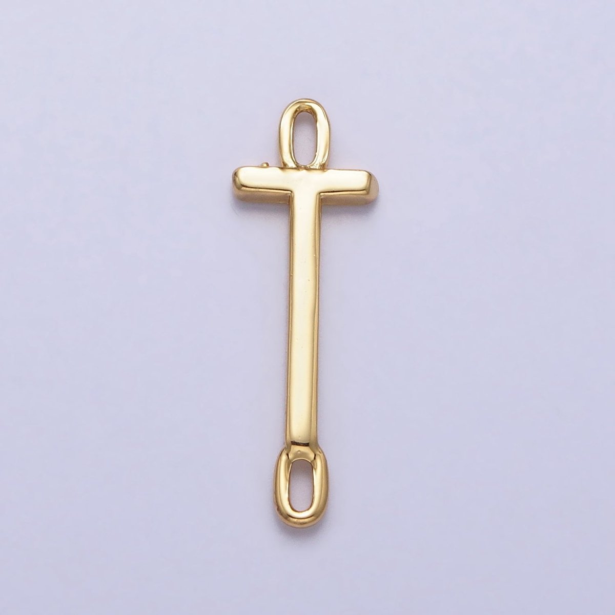 Dainty Sideway Initial Charm Connector Gold Letter Dainty Name Necklace Link Connector for Personalized Jewelry A-364-A-376
