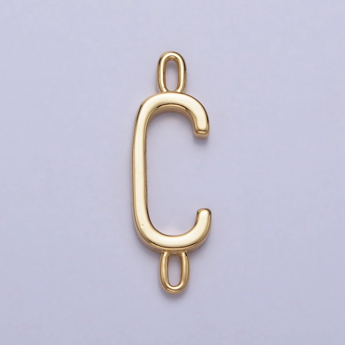 Dainty Sideway Initial Charm Connector Gold Letter Dainty Name Necklace Link Connector for Personalized Jewelry A-364-A-376