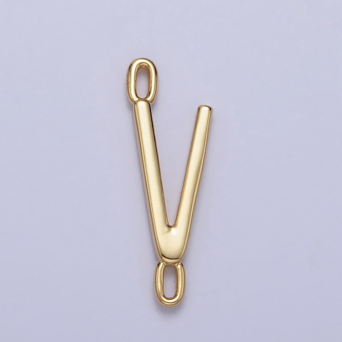 Dainty Sideway Initial Charm Connector Gold Letter Dainty Name Necklace Link Connector for Personalized Jewelry A-364-A-376