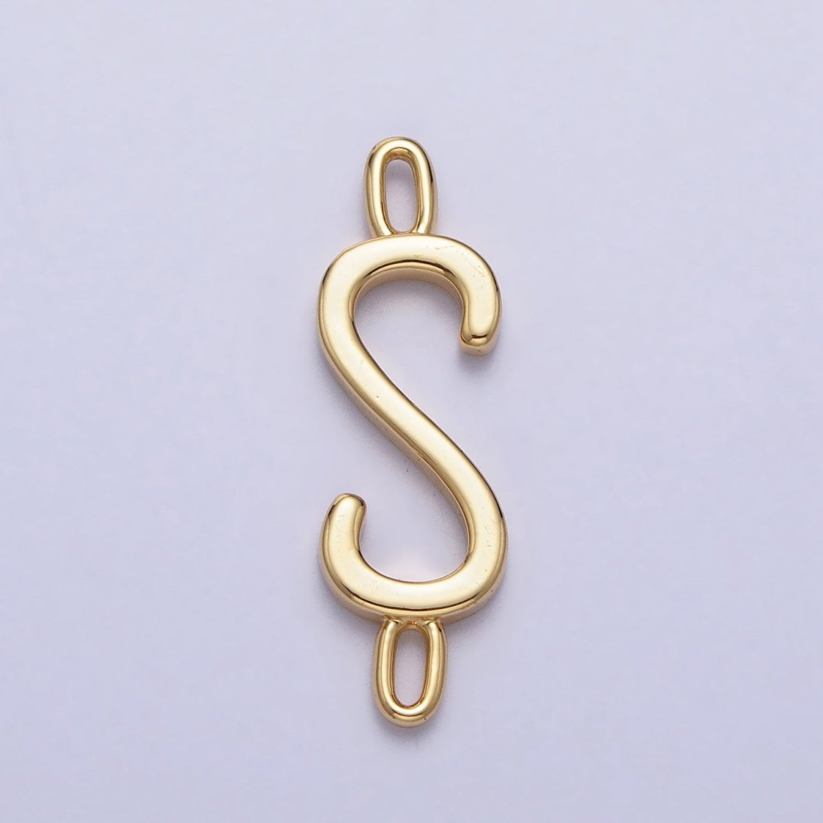Dainty Sideway Initial Charm Connector Gold Letter Dainty Name Necklace Link Connector for Personalized Jewelry A-364-A-376