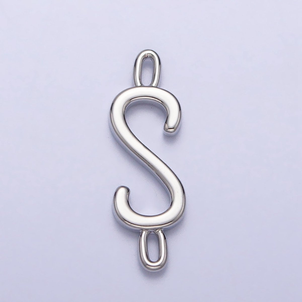 Dainty Sideway Initial Charm Connector Silver Letter Dainty Name Necklace Link Connector for Personalized Jewelry Supply Bracelet Necklace A-377-A-389