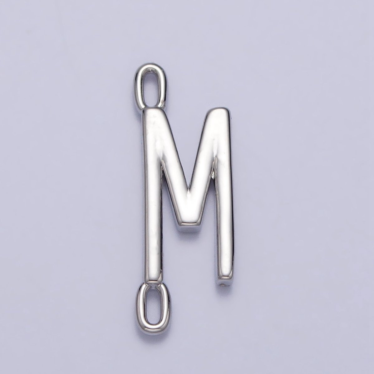 Dainty Sideway Initial Charm Connector Silver Letter Dainty Name Necklace Link Connector for Personalized Jewelry Supply Bracelet Necklace A-377-A-389