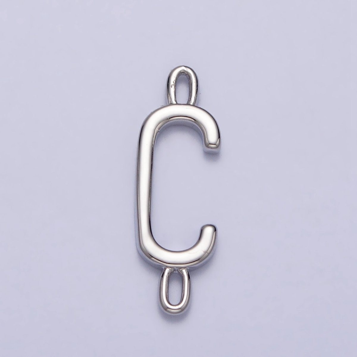 Dainty Sideway Initial Charm Connector Silver Letter Dainty Name Necklace Link Connector for Personalized Jewelry Supply Bracelet Necklace A-377-A-389