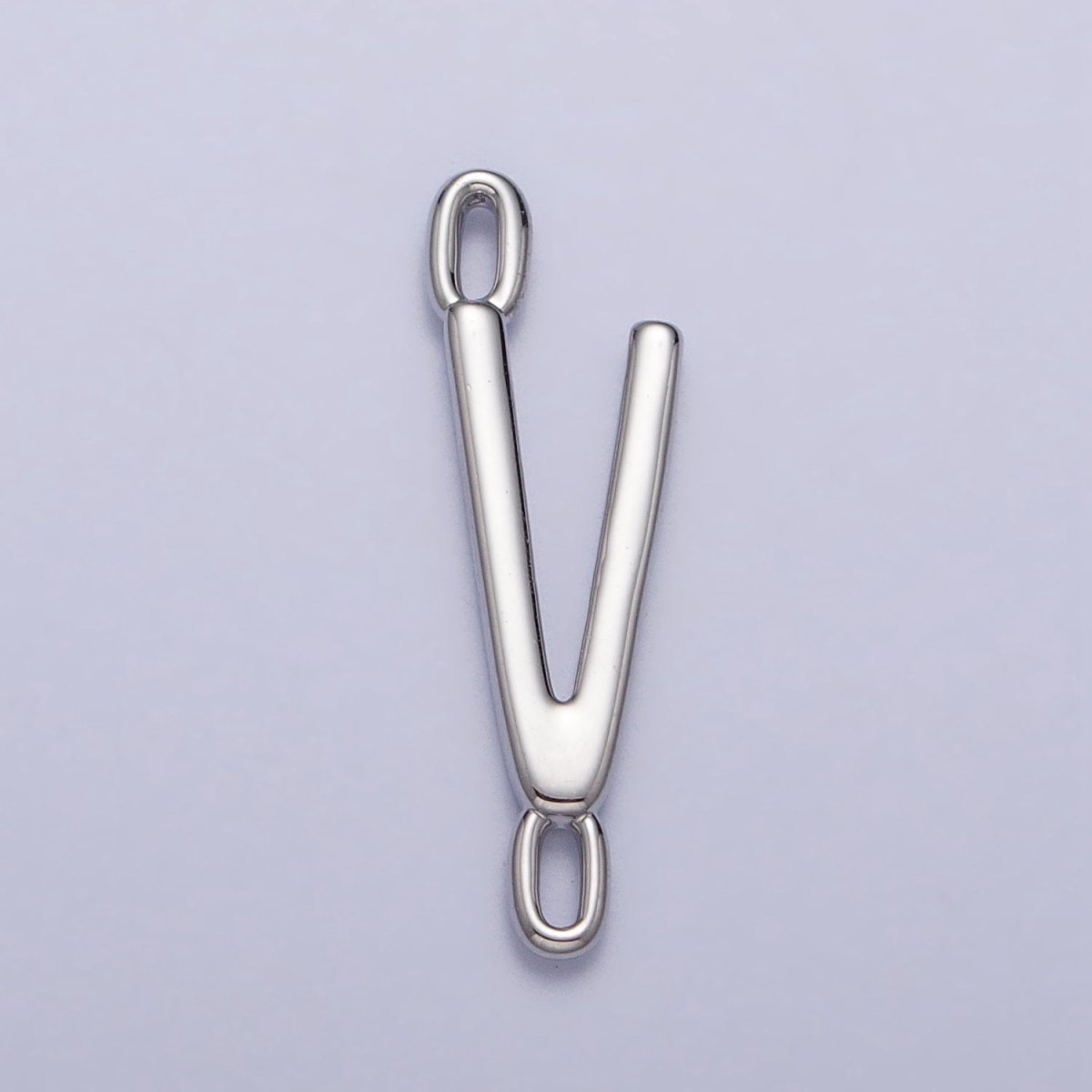 Dainty Sideway Initial Charm Connector Silver Letter Dainty Name Necklace Link Connector for Personalized Jewelry Supply Bracelet Necklace A-377-A-389