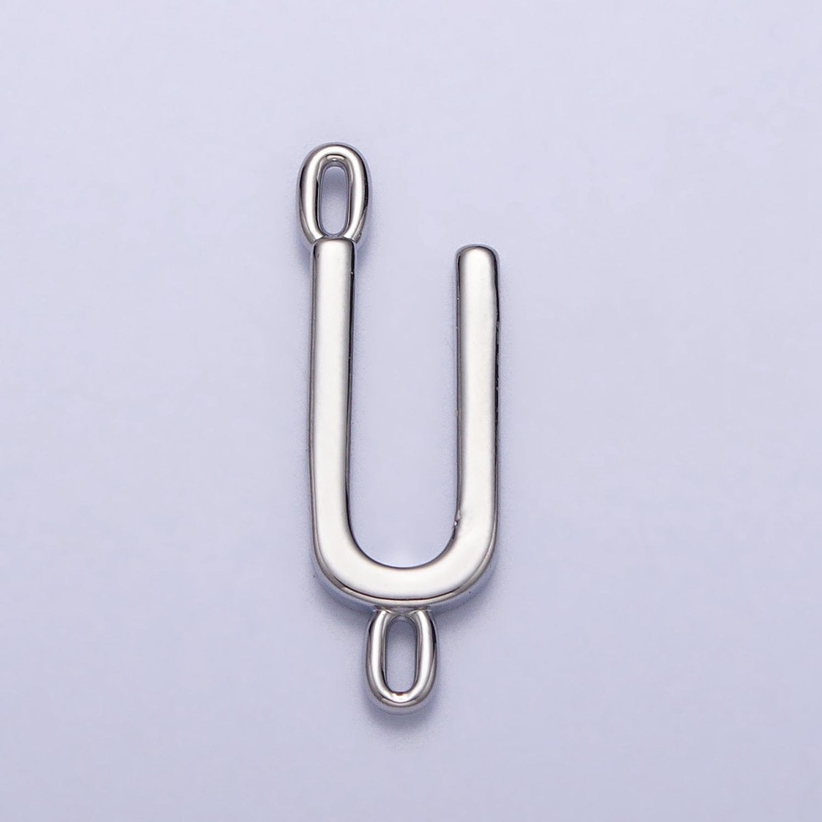 Dainty Sideway Initial Charm Connector Silver Letter Dainty Name Necklace Link Connector for Personalized Jewelry Supply Bracelet Necklace A-377-A-389