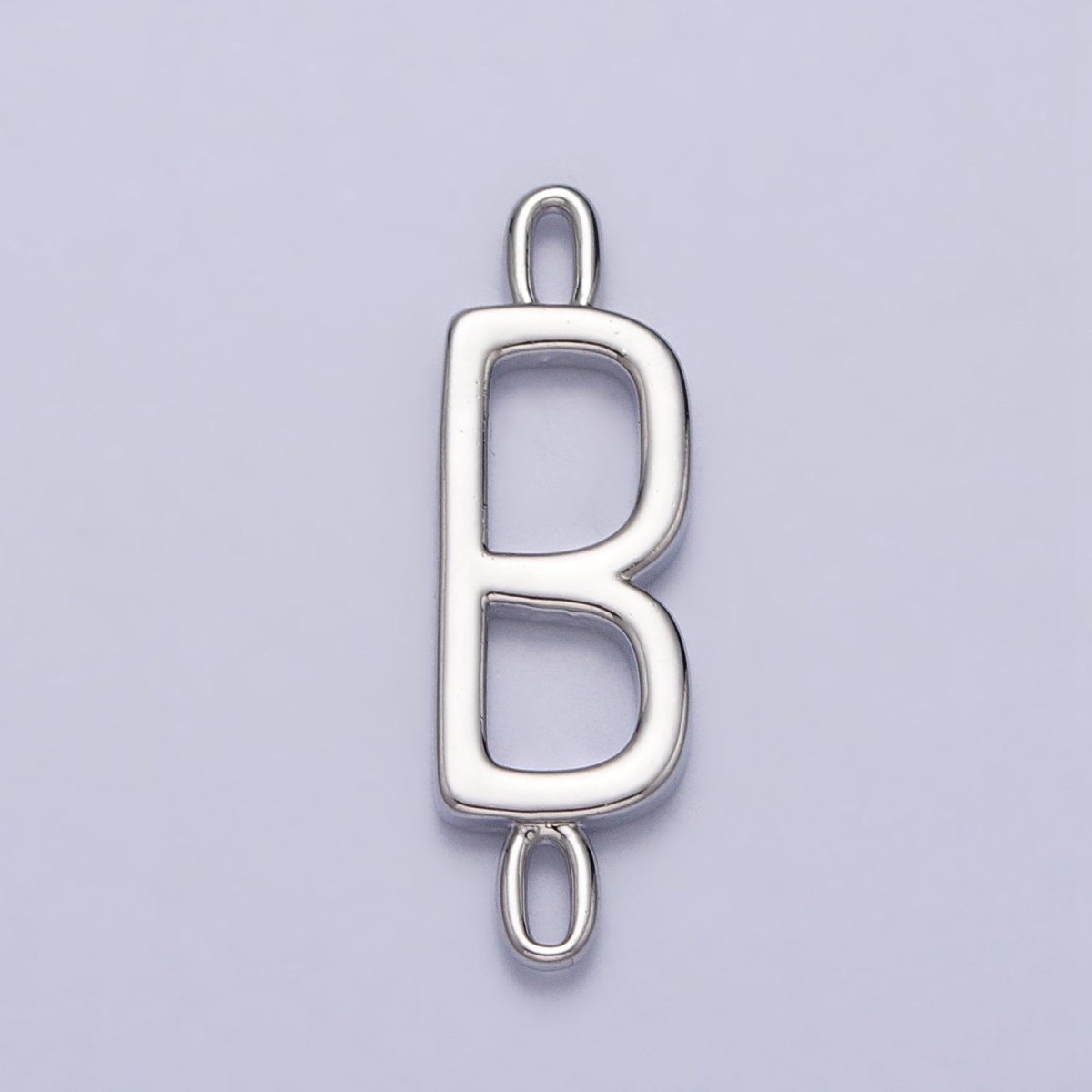 Dainty Sideway Initial Charm Connector Silver Letter Dainty Name Necklace Link Connector for Personalized Jewelry Supply Bracelet Necklace A-377-A-389