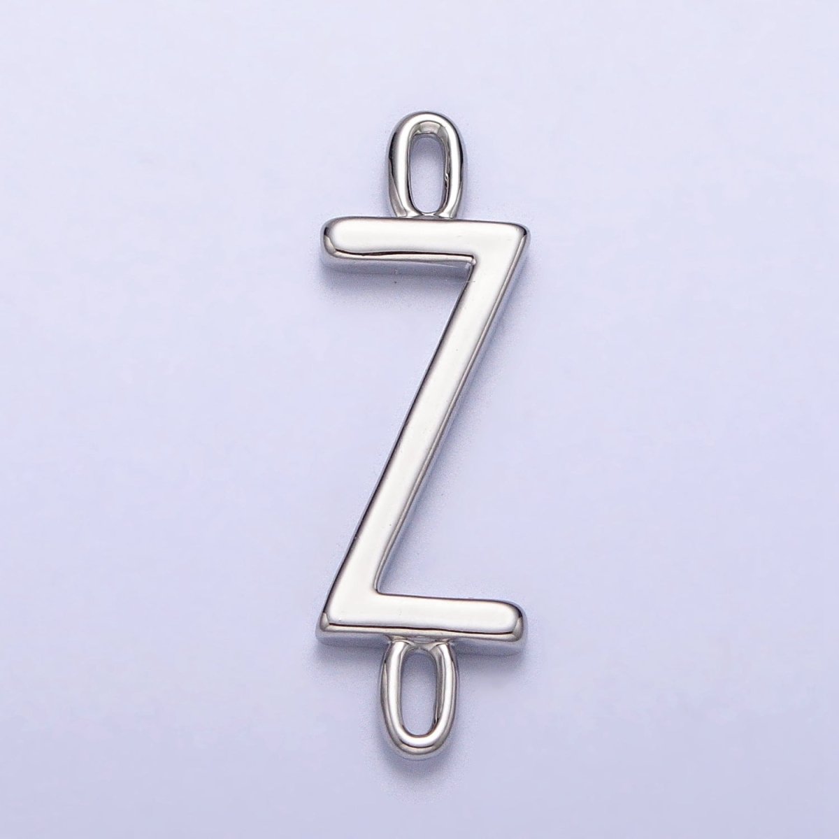 Dainty Sideway Initial Charm Connector Silver Letter Dainty Name Necklace Link Connector for Personalized Jewelry Supply Bracelet Necklace A-377-A-389