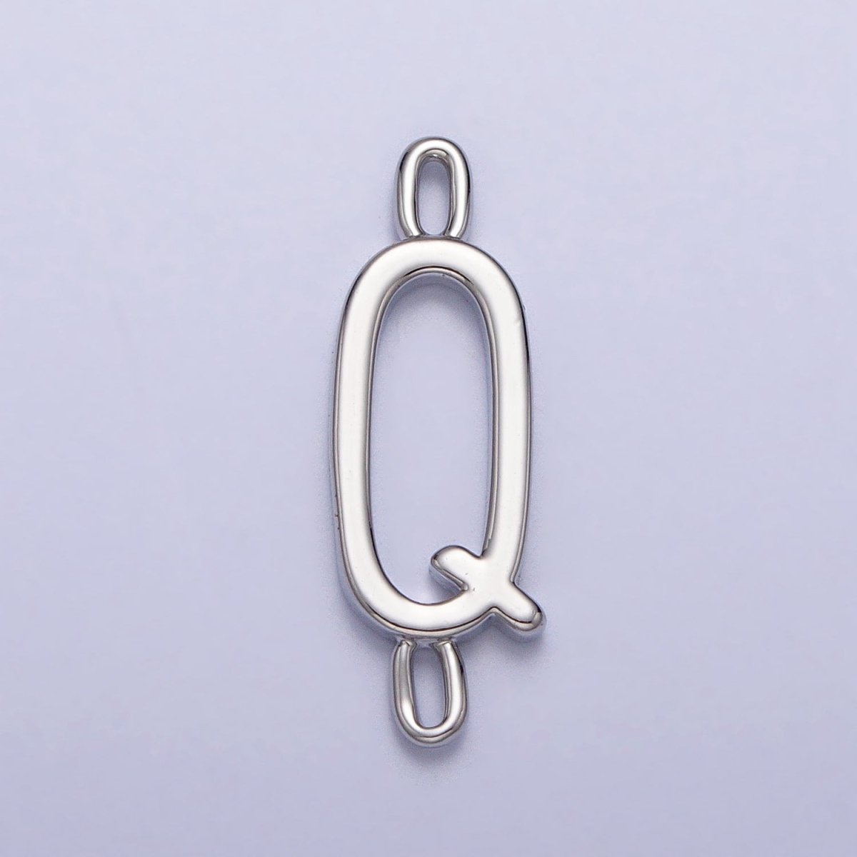 Dainty Sideway Initial Charm Connector Silver Letter Dainty Name Necklace Link Connector for Personalized Jewelry Supply Bracelet Necklace A-377-A-389