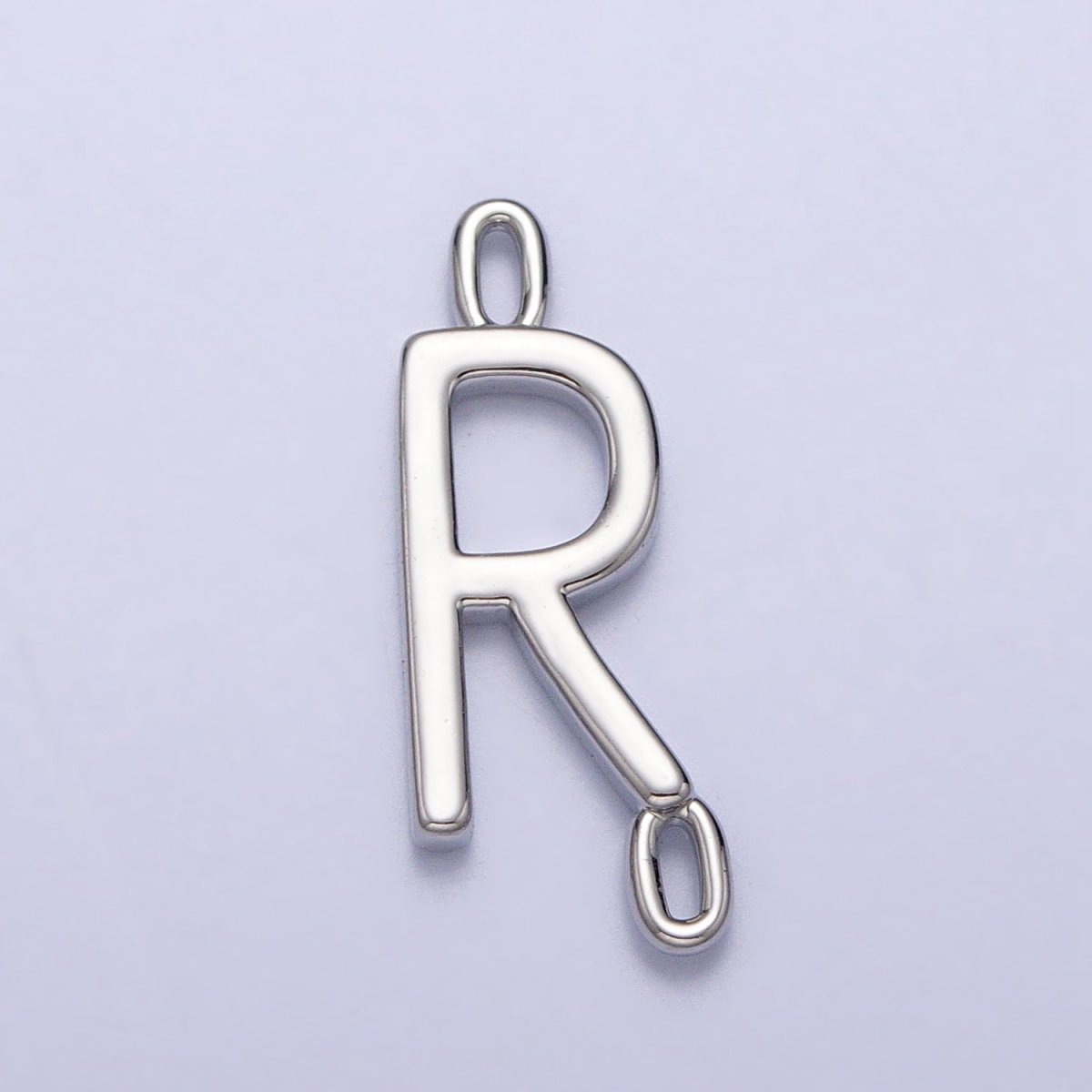Dainty Sideway Initial Charm Connector Silver Letter Dainty Name Necklace Link Connector for Personalized Jewelry Supply Bracelet Necklace A-377-A-389