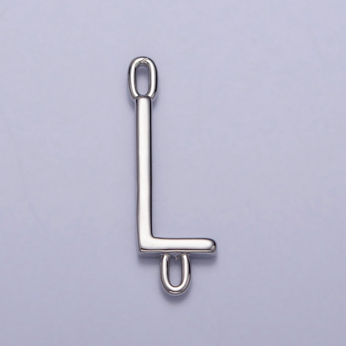 Dainty Sideway Initial Charm Connector Silver Letter Dainty Name Necklace Link Connector for Personalized Jewelry Supply Bracelet Necklace A-377-A-389