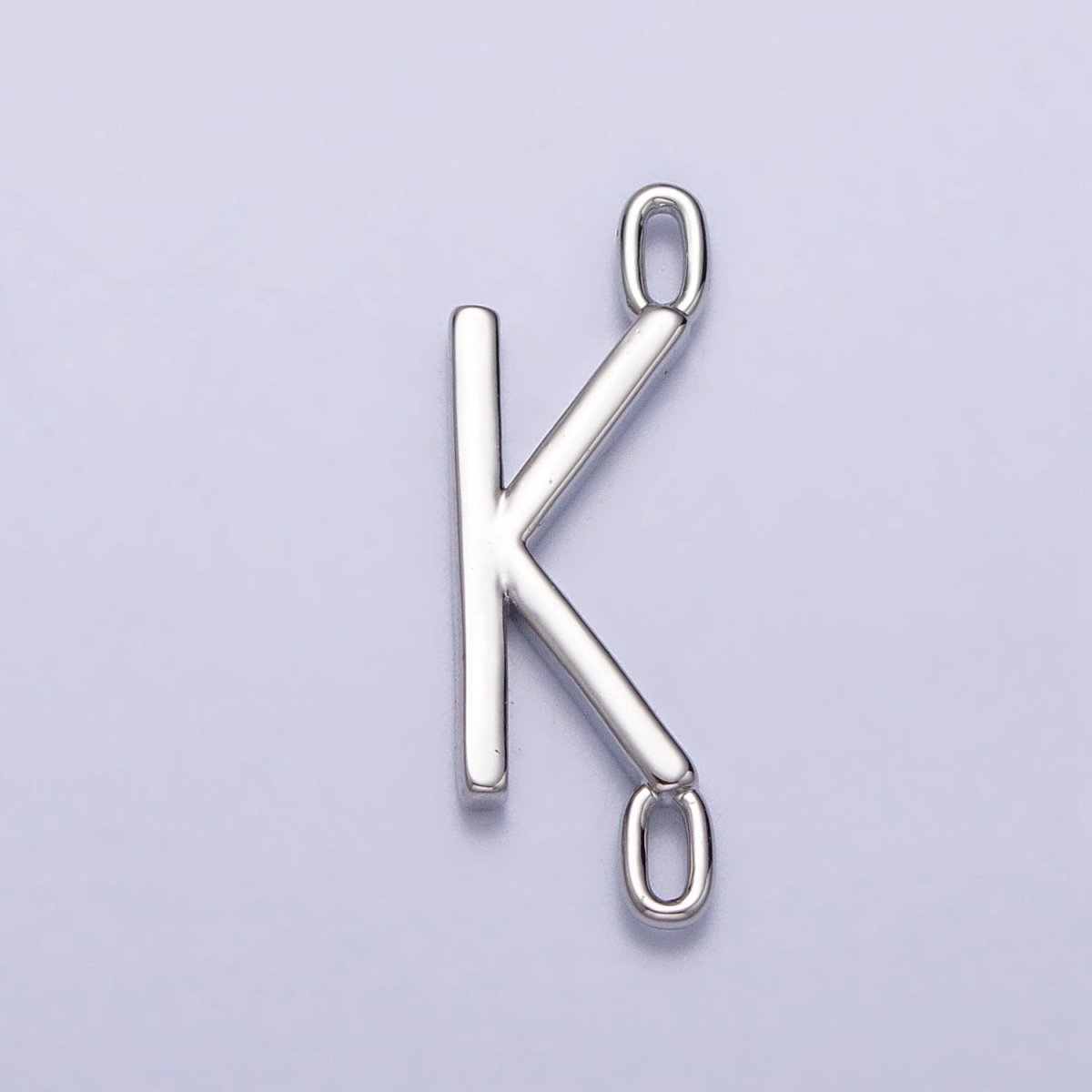 Dainty Sideway Initial Charm Connector Silver Letter Dainty Name Necklace Link Connector for Personalized Jewelry Supply Bracelet Necklace A-377-A-389