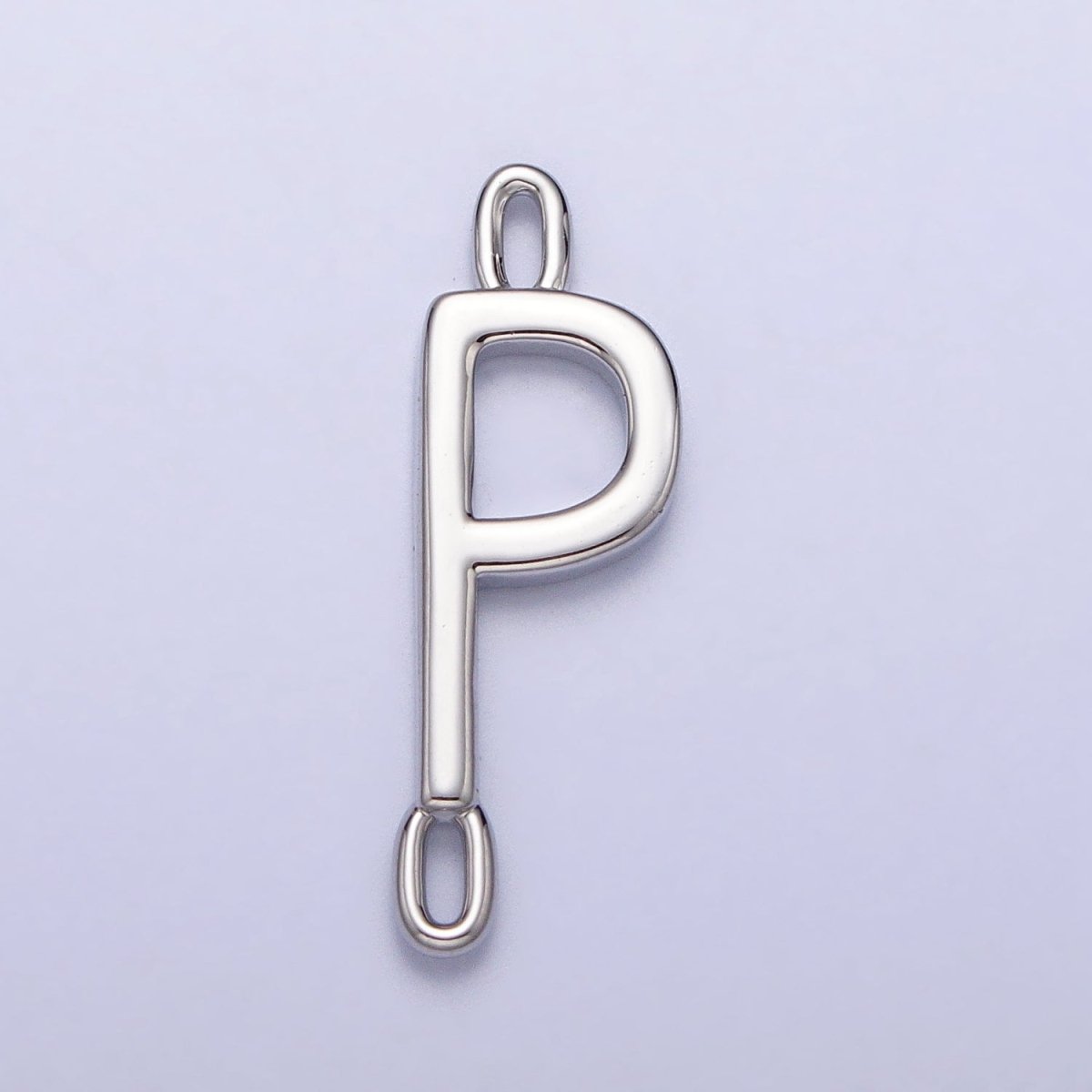 Dainty Sideway Initial Charm Connector Silver Letter Dainty Name Necklace Link Connector for Personalized Jewelry Supply Bracelet Necklace A-377-A-389