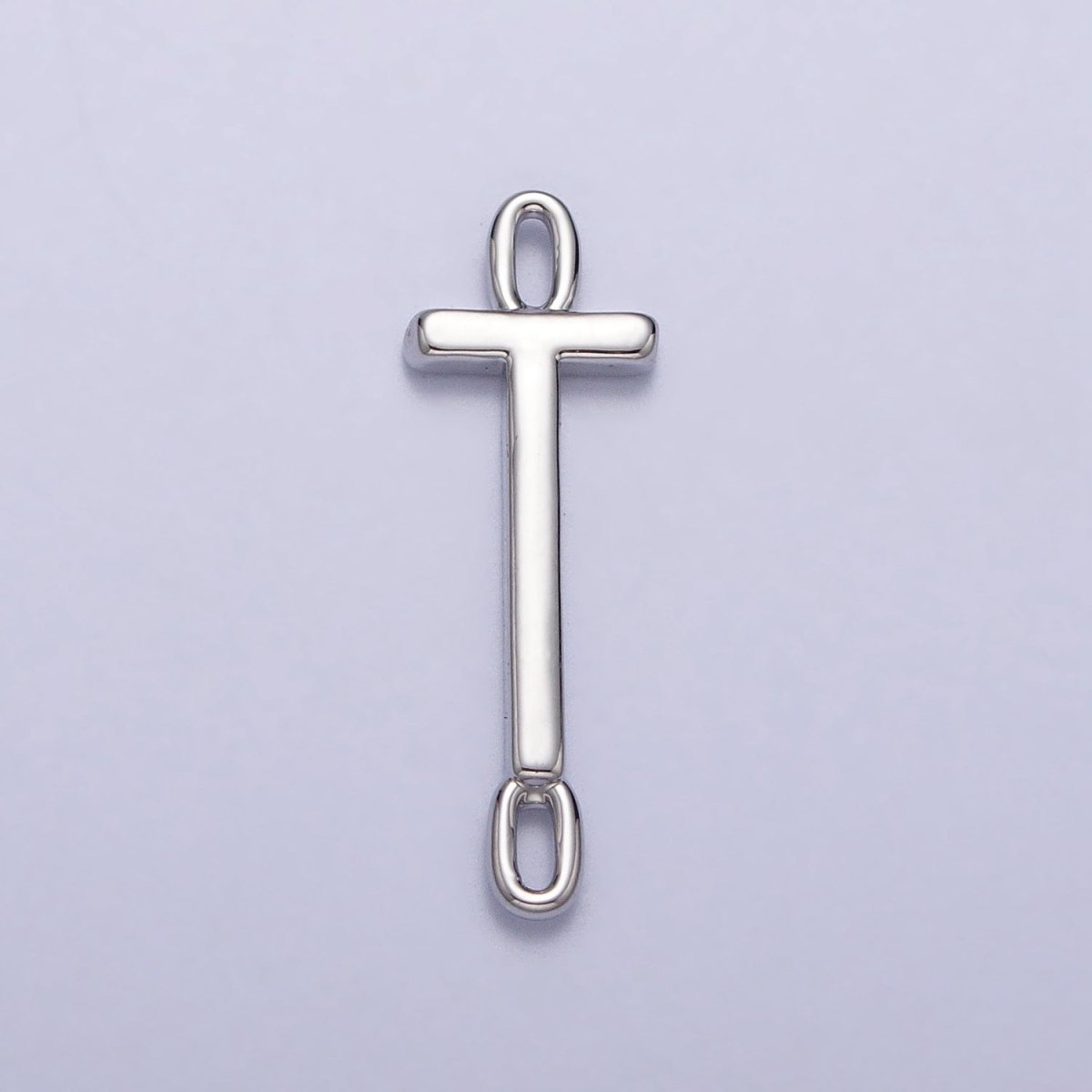Dainty Sideway Initial Charm Connector Silver Letter Dainty Name Necklace Link Connector for Personalized Jewelry Supply Bracelet Necklace A-377-A-389