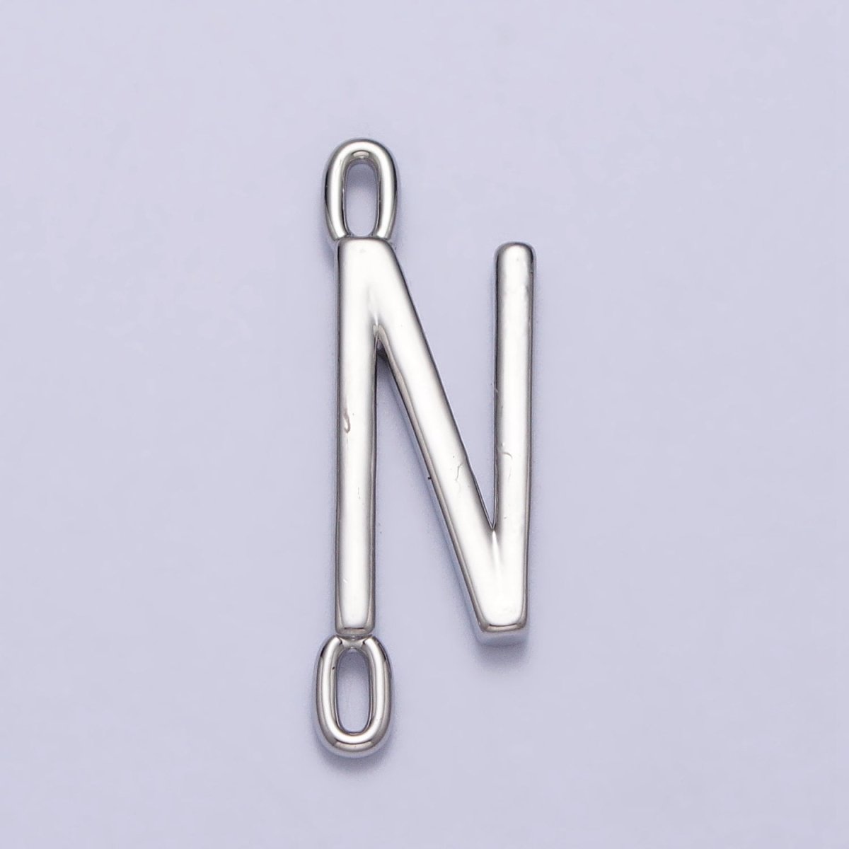 Dainty Sideway Initial Charm Connector Silver Letter Dainty Name Necklace Link Connector for Personalized Jewelry Supply Bracelet Necklace A-377-A-389