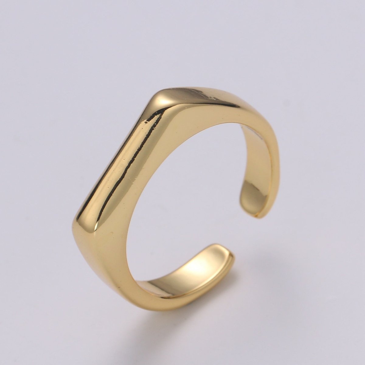 Dainty Signet ring - Square signet - Minimalist gold ring - Signet gold- Stack ring - Dainty Open ring - Size 6 gold ring - DLUXCA