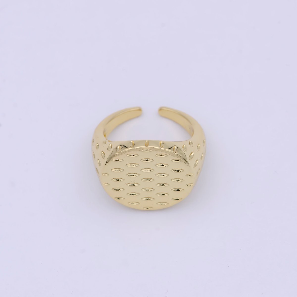 Dainty Signet Ring Unique Special Design Open Adjustable Jewelry S-392 - DLUXCA