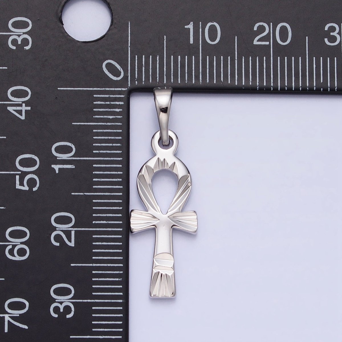 Dainty Silver Ankh Cross Pendant Egyptian Ankh Cross Charm AA238 - DLUXCA