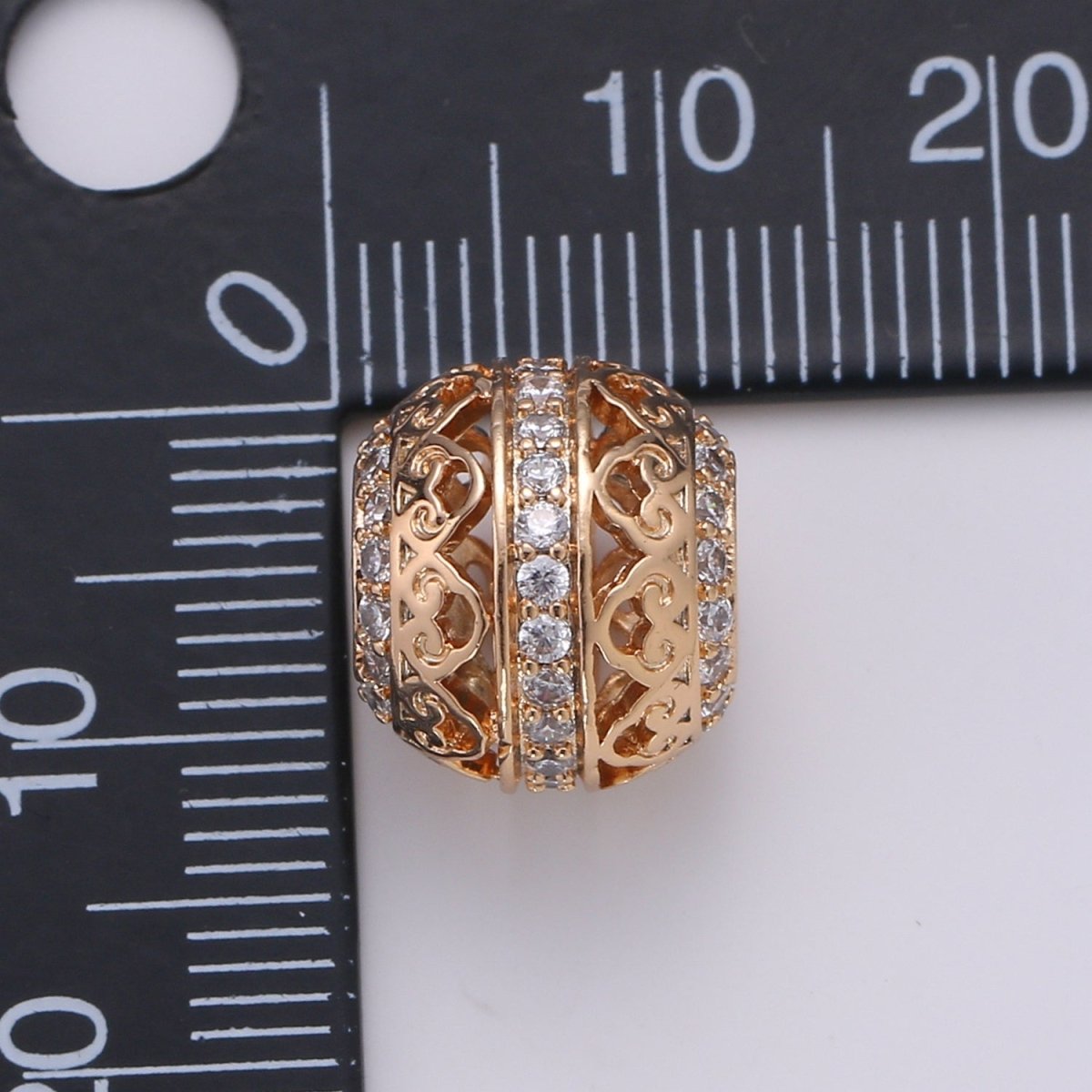 Dainty Simple Golden Beads Ball CZ Gold Filled Geometric Round Shape Jewelry Making Beads B367