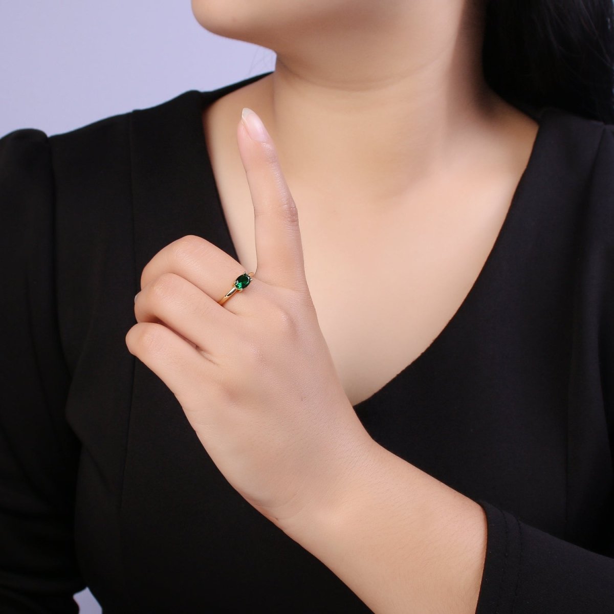 Dainty Solitaire cz Ring For Minimalist Jewelry U-269 ~ U-274