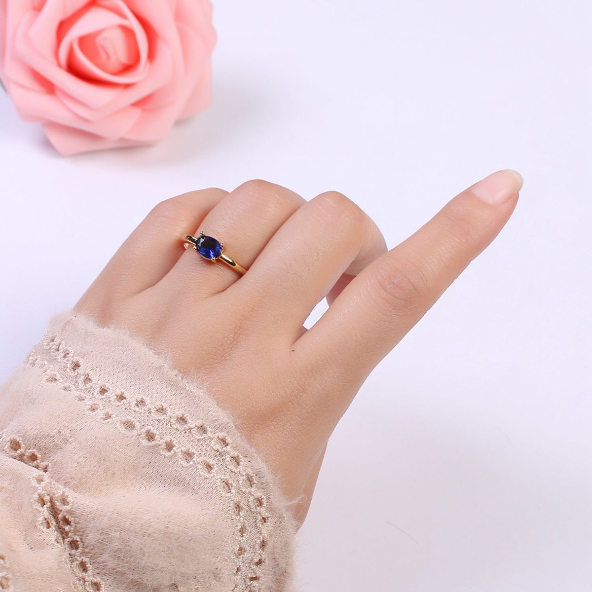 Dainty Solitaire cz Ring For Minimalist Jewelry U-269 ~ U-274