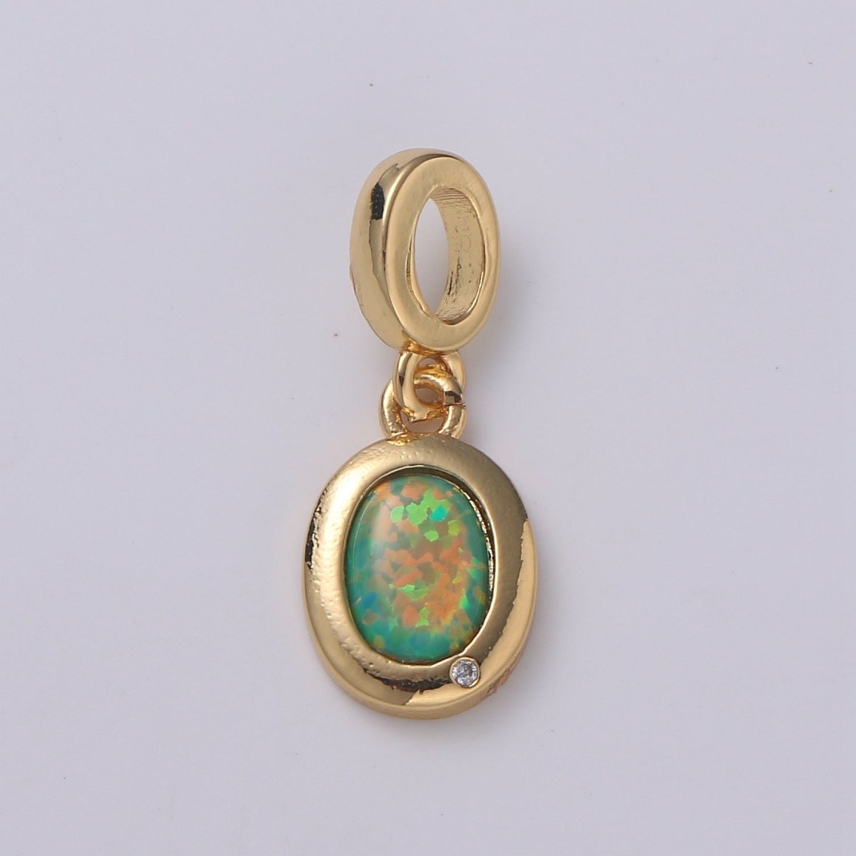 Dainty Solitaire Pendant 14K Gold Filled Oval Pendant for necklace Opal Charm Birthstone Cubic Zirconia Geometriz Bezel Charm H-389 H-390 H-392 H-397