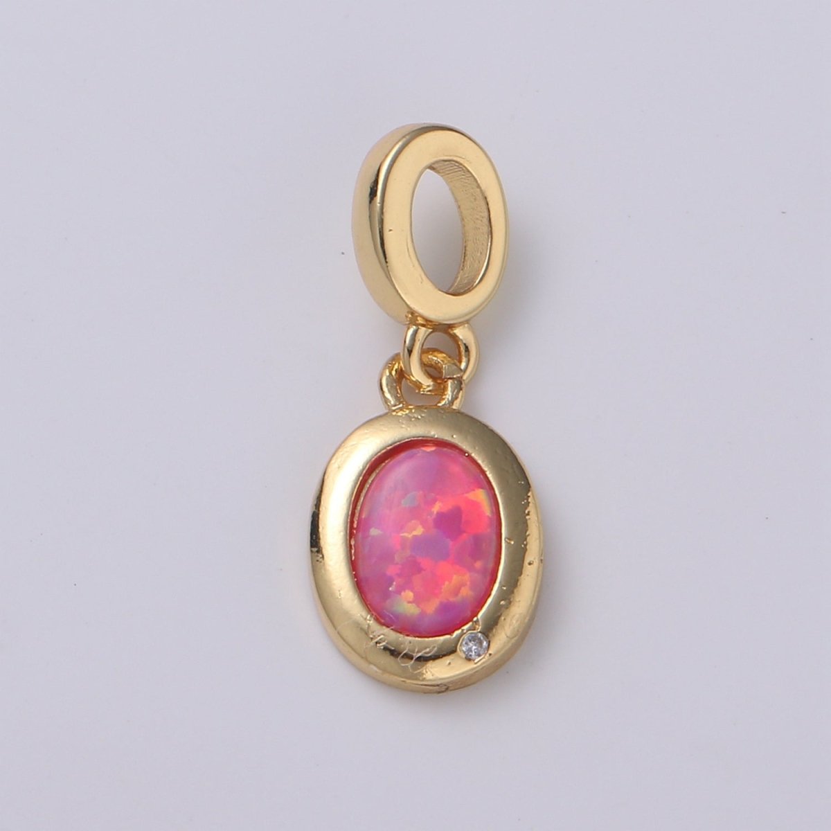 Dainty Solitaire Pendant 14K Gold Filled Oval Pendant for necklace Opal Charm Birthstone Cubic Zirconia Geometriz Bezel Charm H-389 H-390 H-392 H-397