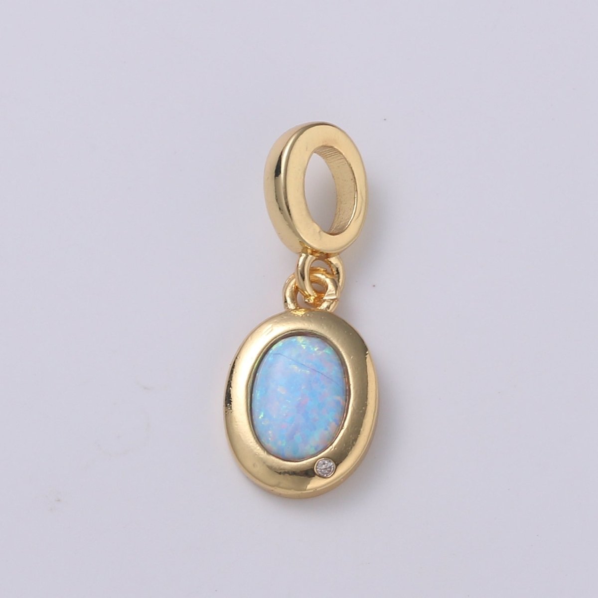 Dainty Solitaire Pendant 14K Gold Filled Oval Pendant for necklace Opal Charm Birthstone Cubic Zirconia Geometriz Bezel Charm H-389 H-390 H-392 H-397