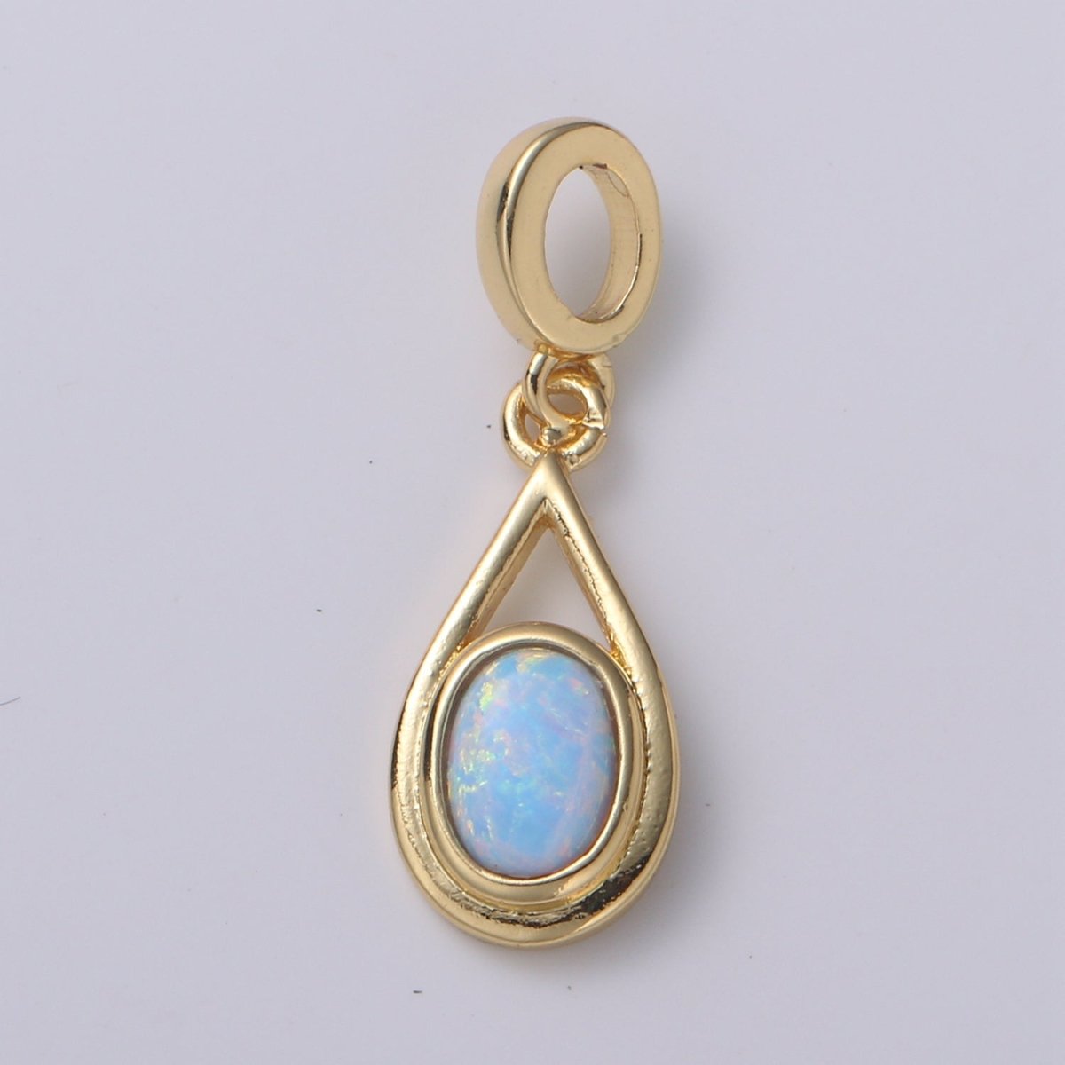 Dainty Solitaire Pendant 14K Gold Filled Tear Drop Pendant for necklace Opal Charm Birthstone Luxury Bezel Charm Dangle Jewelry H-579 H-584 H-585 H-586