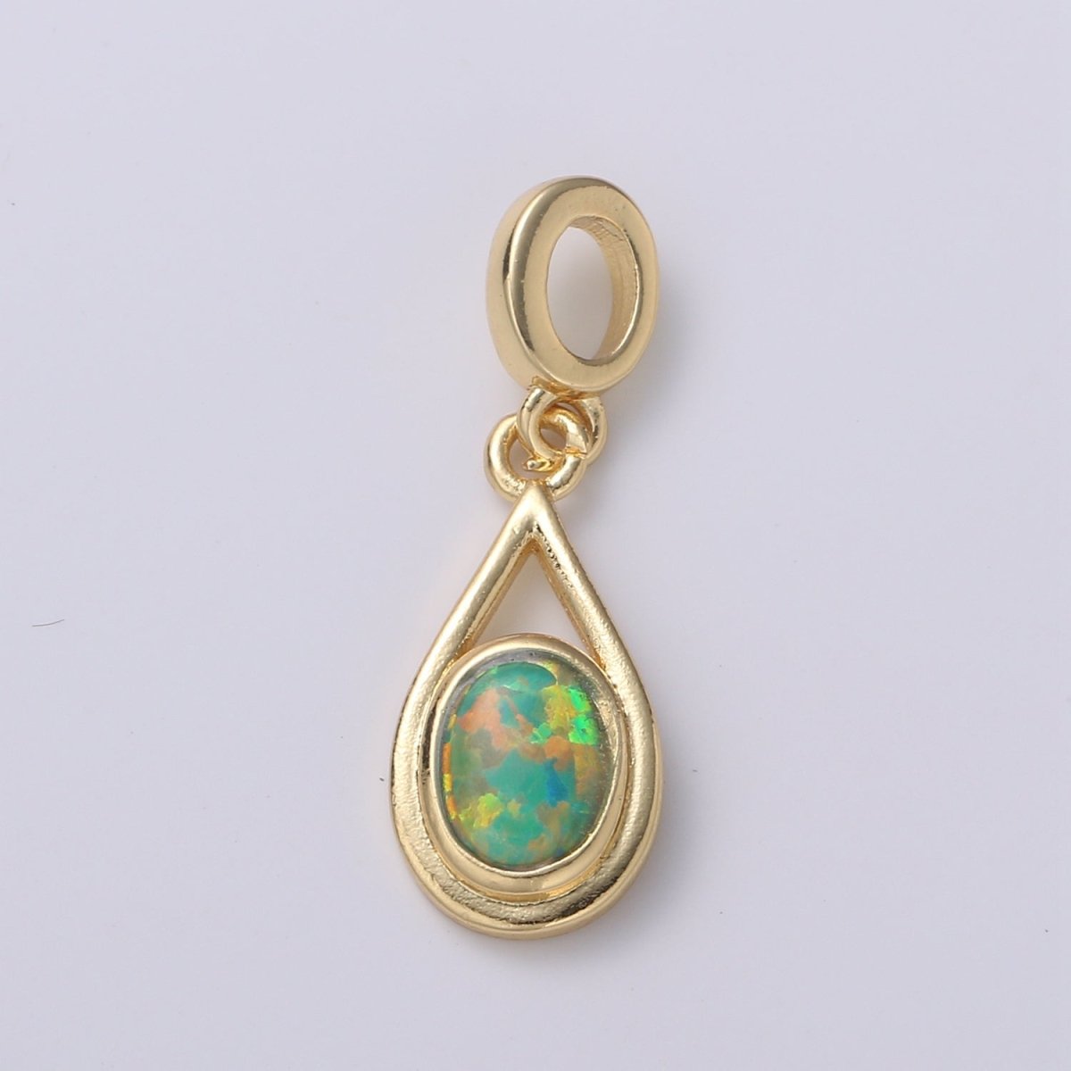 Dainty Solitaire Pendant 14K Gold Filled Tear Drop Pendant for necklace Opal Charm Birthstone Luxury Bezel Charm Dangle Jewelry H-579 H-584 H-585 H-586