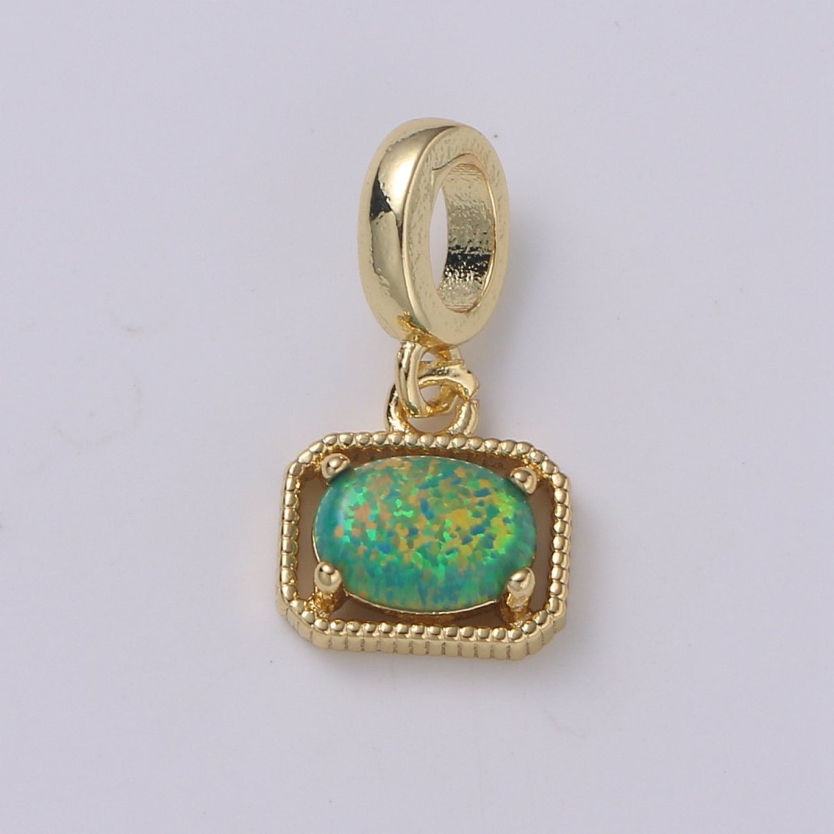 Dainty Solitaire Pendant Rectangle Opal Charm for necklace Bracelet Earring component Geometric Charm Dangle for Jewelry Making Supply H-428 H-429 H-432 H-420