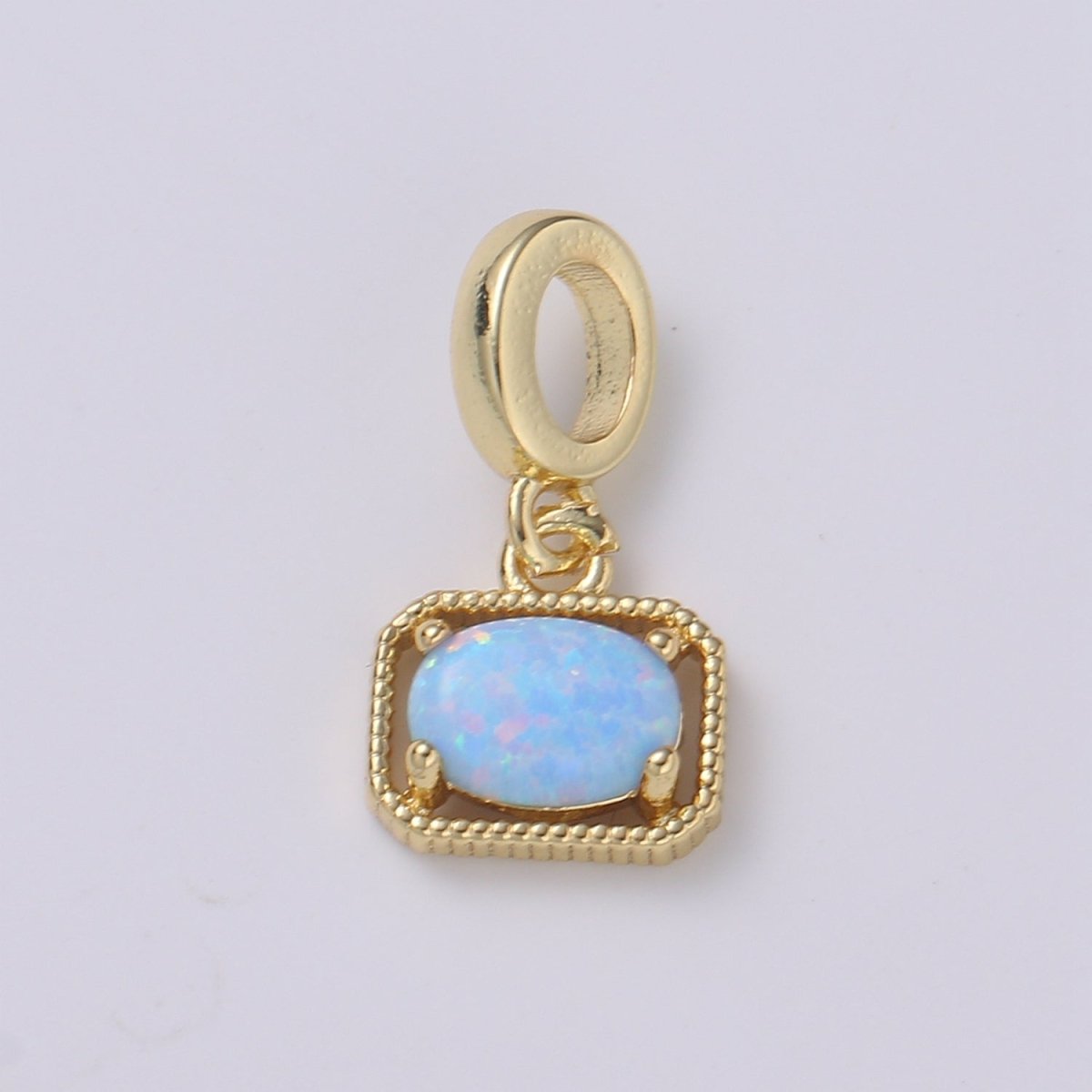 Dainty Solitaire Pendant Rectangle Opal Charm for necklace Bracelet Earring component Geometric Charm Dangle for Jewelry Making Supply H-428 H-429 H-432 H-420