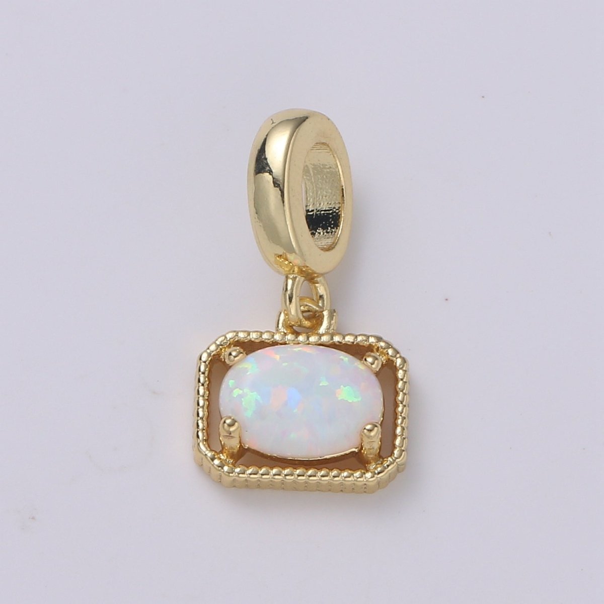 Dainty Solitaire Pendant Rectangle Opal Charm for necklace Bracelet Earring component Geometric Charm Dangle for Jewelry Making Supply H-428 H-429 H-432 H-420