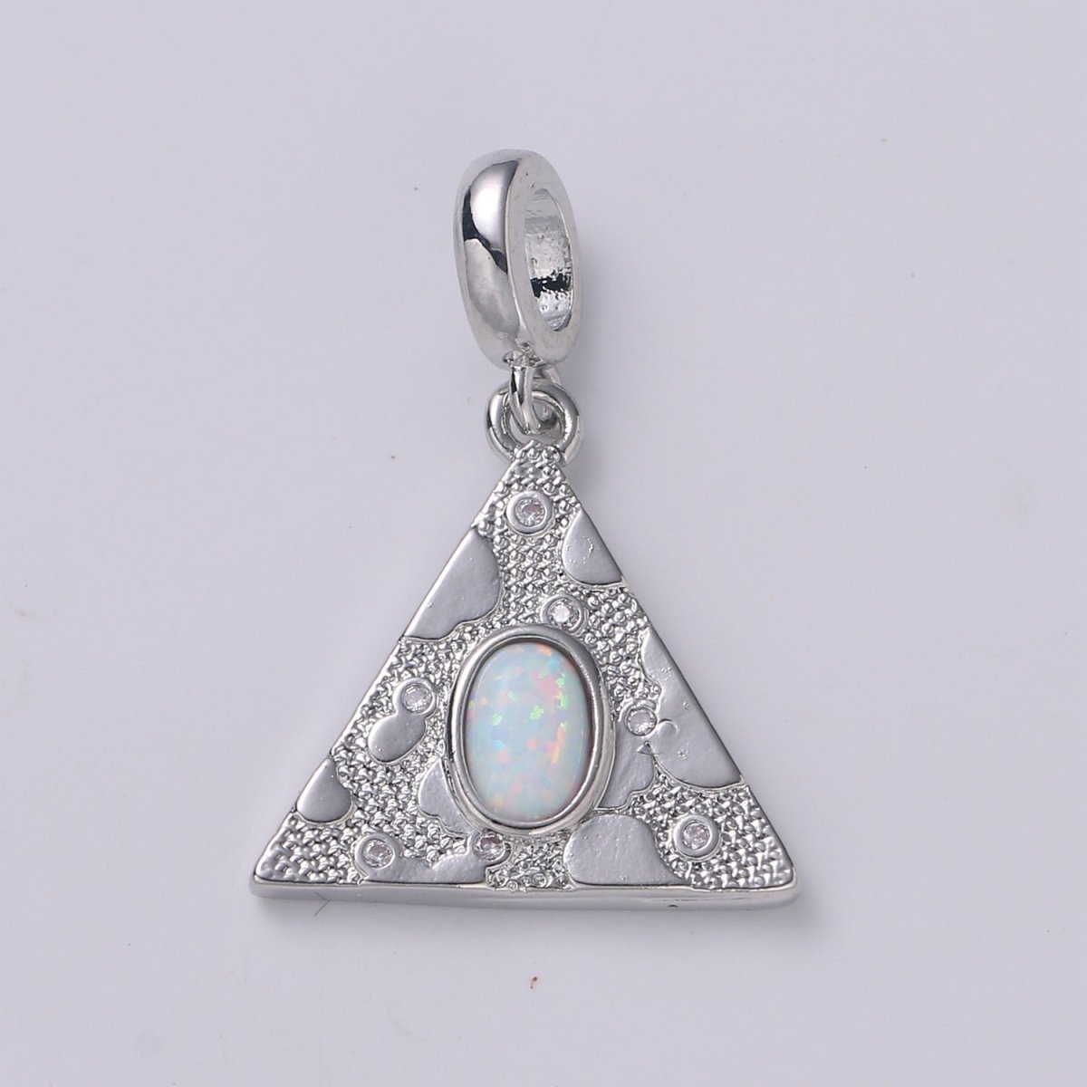 Dainty Solitaire Pendant Triangle Opal Charm for necklace Bracelet Earring component Geometric Charm Dangle for Jewelry Making Supply H-307 H-309 H-384 H-387