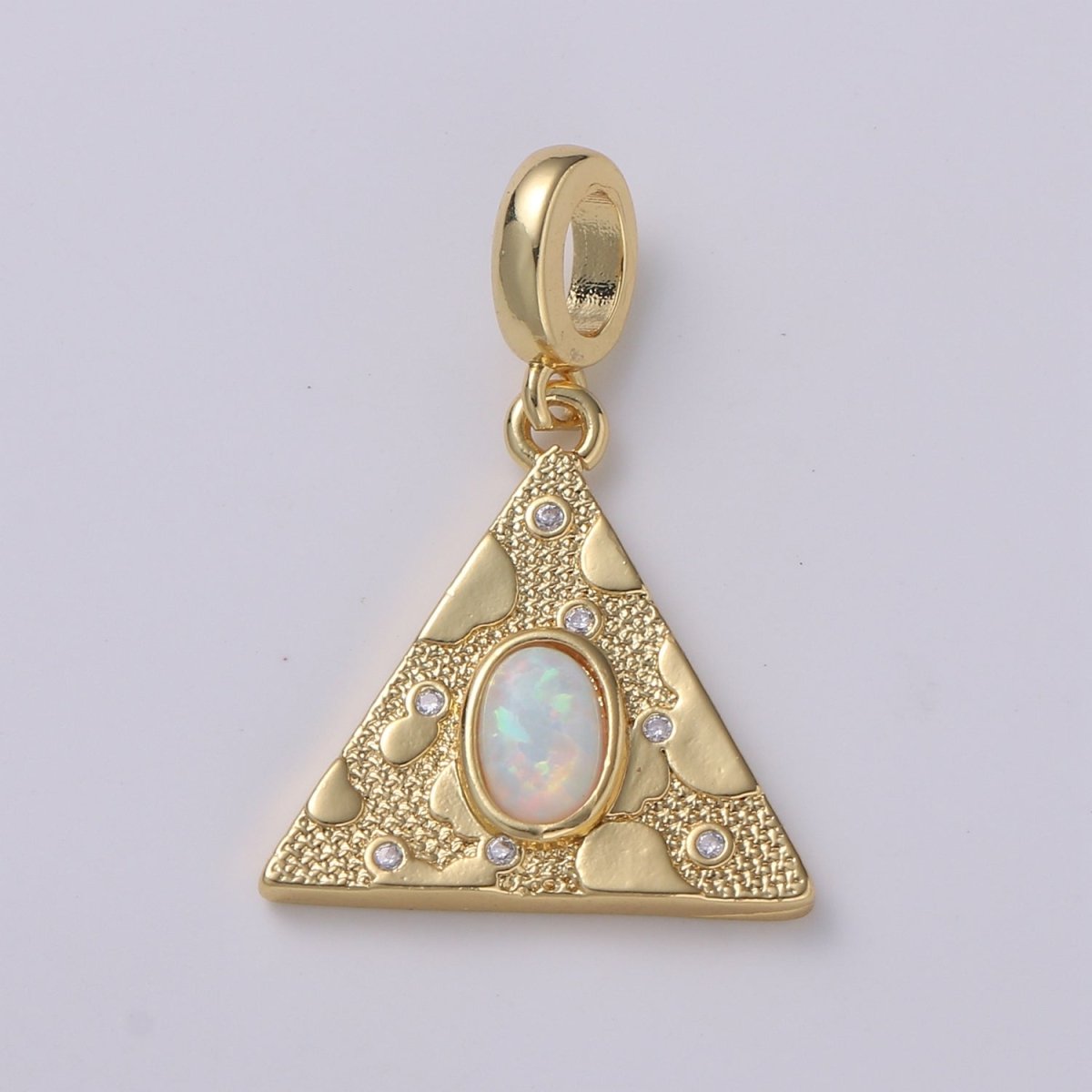 Dainty Solitaire Pendant Triangle Opal Charm for necklace Bracelet Earring component Geometric Charm Dangle for Jewelry Making Supply H-307 H-309 H-384 H-387