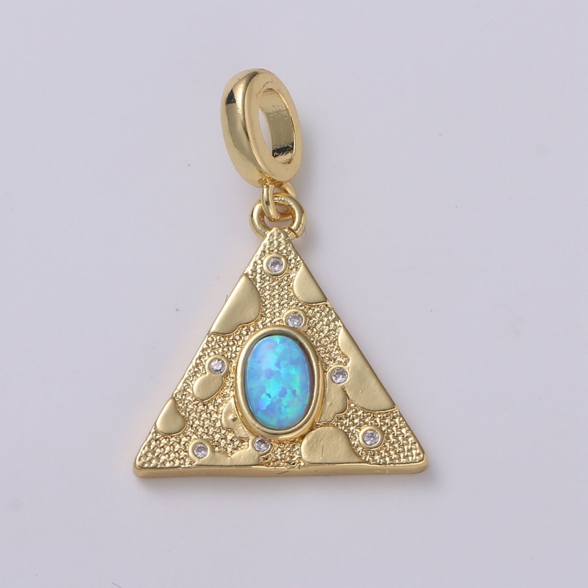 Dainty Solitaire Pendant Triangle Opal Charm for necklace Bracelet Earring component Geometric Charm Dangle for Jewelry Making Supply H-307 H-309 H-384 H-387