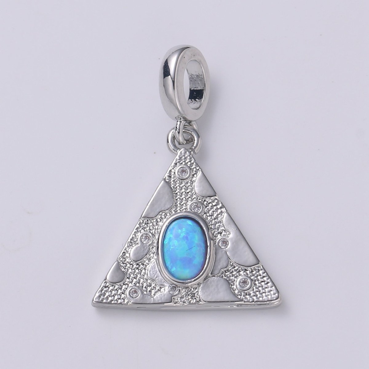 Dainty Solitaire Pendant Triangle Opal Charm for necklace Bracelet Earring component Geometric Charm Dangle for Jewelry Making Supply H-307 H-309 H-384 H-387